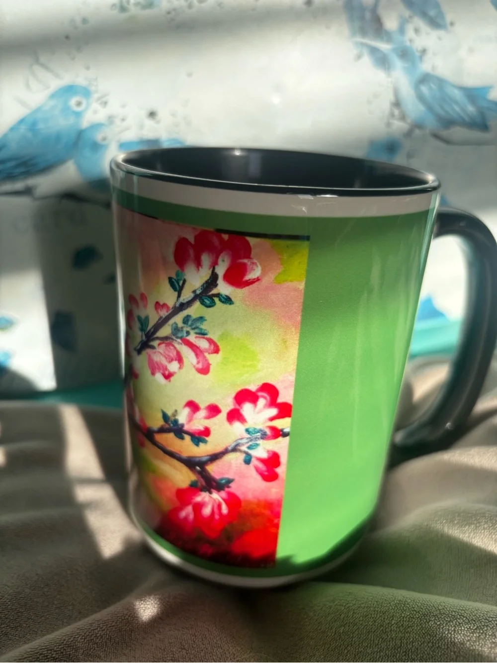Decorative Bird Blossom coffee mug by Zazzle